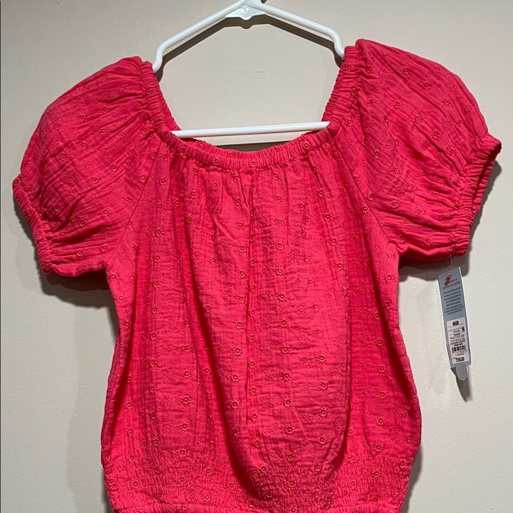 Girl’sPink Puff Sleeve Top